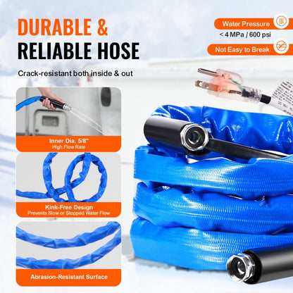 SRTHRV15-US - 15ft Heated Drinking Water Hose for RVs, Safe to -45°F