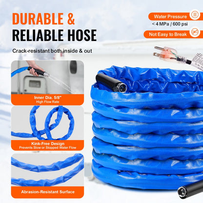 SRTHRV50-US Heated 50ft Water Hose - Frost Protection to -45°F