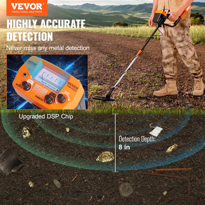 TS156A - Waterproof 8-Inch Metal Detector with LCD Display and Adjustable Modes