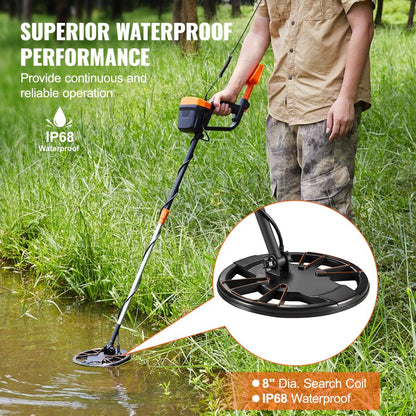 TS156A - Waterproof 8-Inch Metal Detector with LCD Display and Adjustable Modes