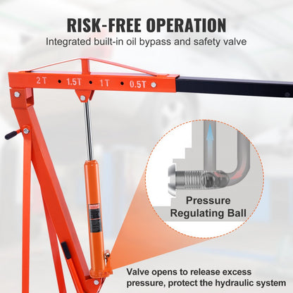 QJD-CB030A-00 - 3-Ton Hydraulic Long Ram Jack for Engine Hoists