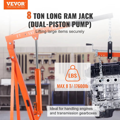 QJD-CB080B-00 - 8 Ton Dual Pump Hydraulic Long Ram Jack for Efficient Lifting