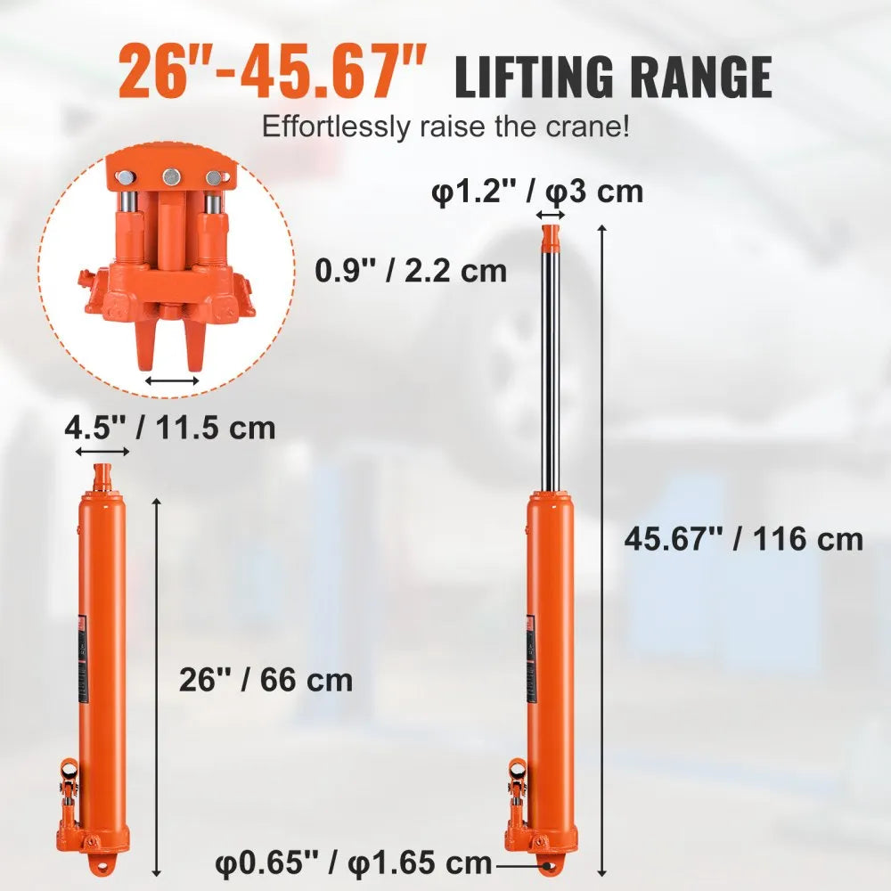 QJD-CB080B-00 - 8 Ton Dual Pump Hydraulic Long Ram Jack for Efficient Lifting