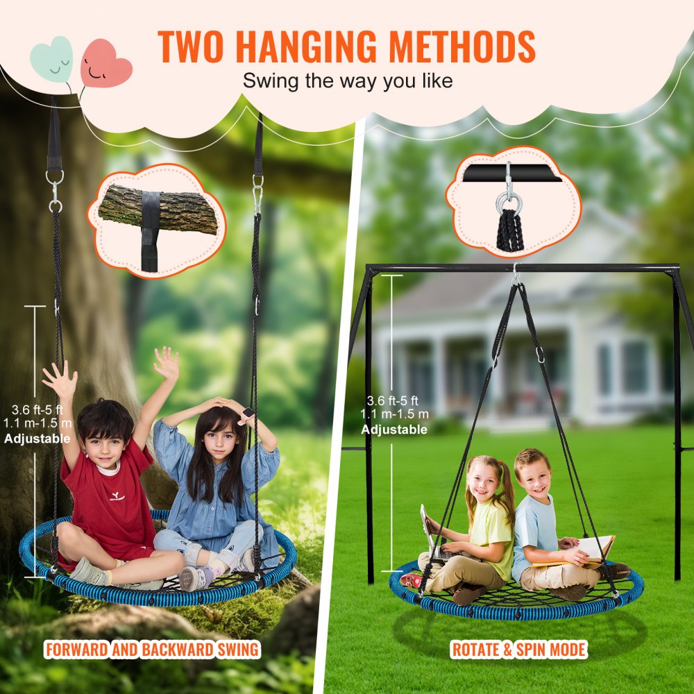 YXS-BN01 - 40" Spider Web Saucer Swing for Kids & Adults