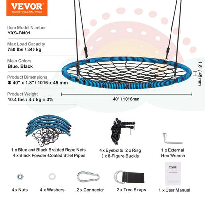 YXS-BN01 - 40" Spider Web Saucer Swing for Kids & Adults