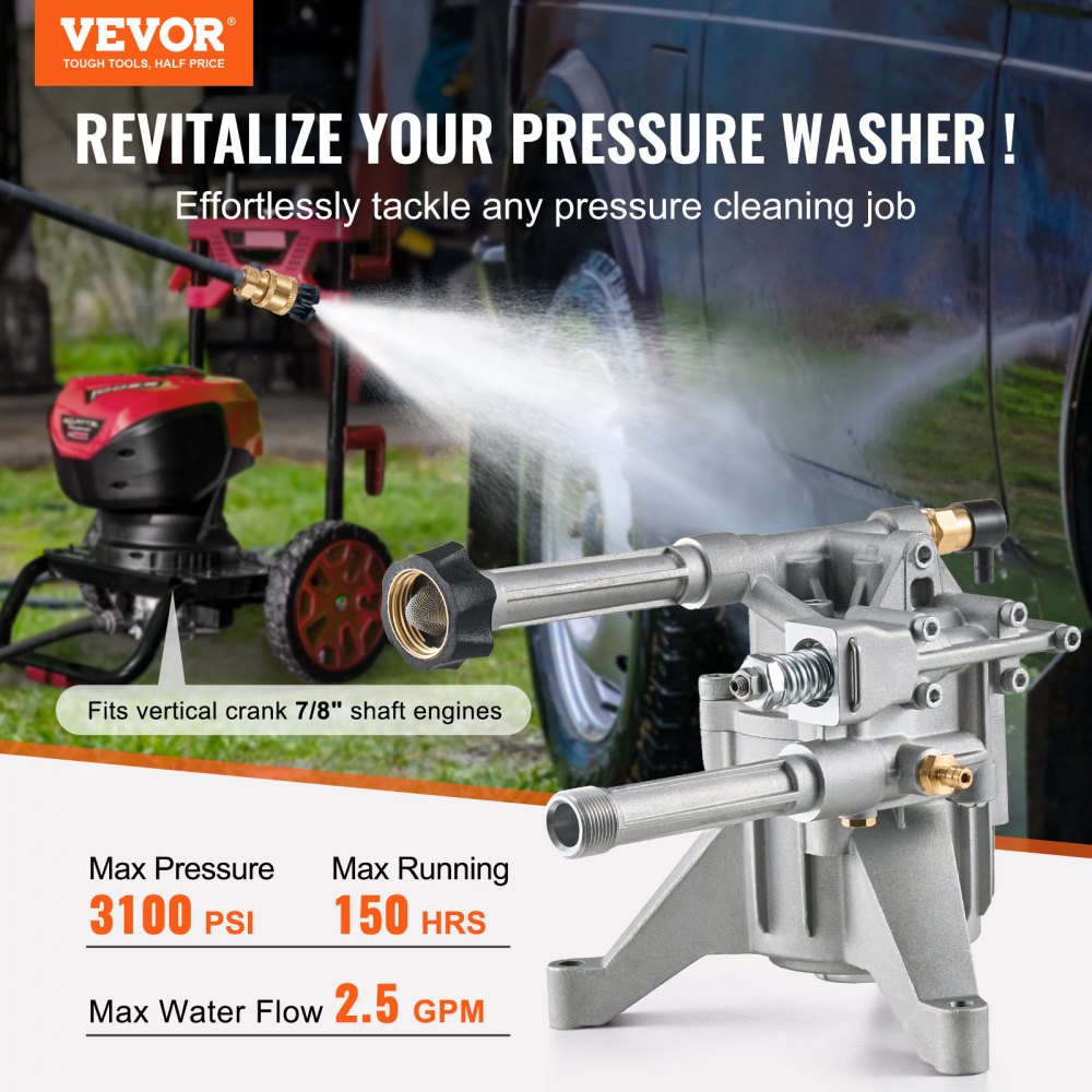 QXB-2 - 3100 PSI Vertical Pressure Washer Pump with 7/8" Shaft