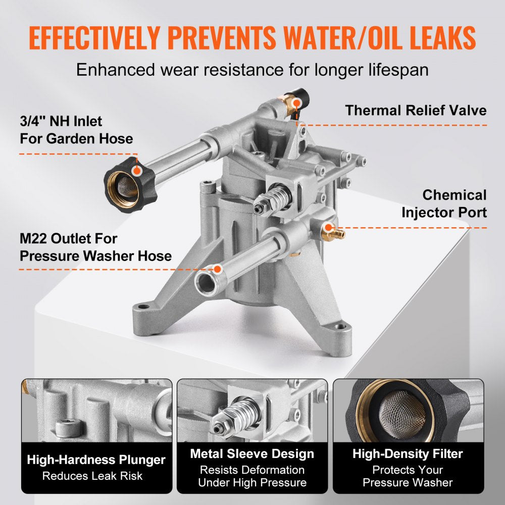 QXB-2 - 3100 PSI Vertical Pressure Washer Pump with 7/8" Shaft