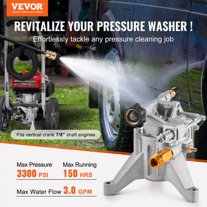 QXB-3 - 3300 PSI Vertical Pressure Washer Pump with 7/8" Shaft