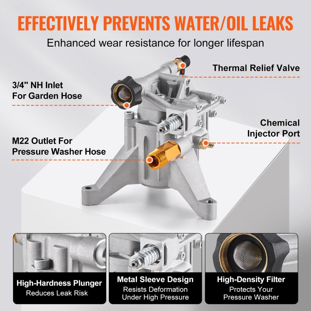 QXB-3 - 3300 PSI Vertical Pressure Washer Pump with 7/8" Shaft