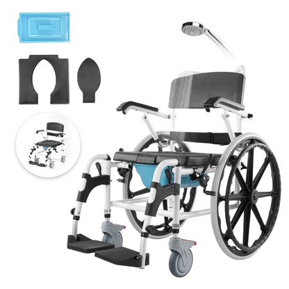 HFK-3301-24 - Versatile Shower Wheelchair with Cushioned Seat for 300 lbs