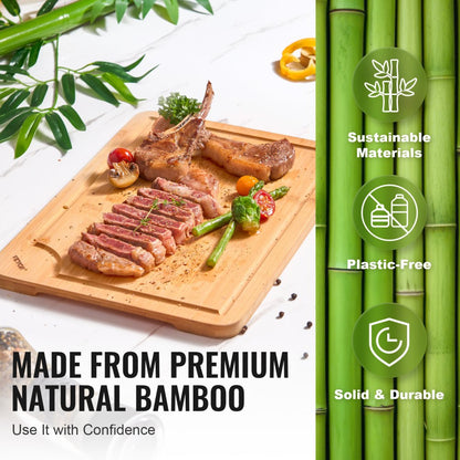 BCB008 - Set of 3 Durable Bamboo Cutting Boards with Juice Groove