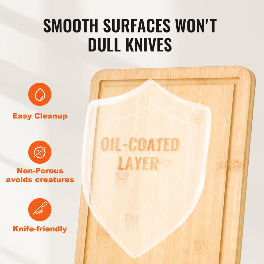 BCB008 - Set of 3 Durable Bamboo Cutting Boards with Juice Groove