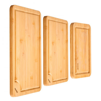 BCB008 - Set of 3 Durable Bamboo Cutting Boards with Juice Groove