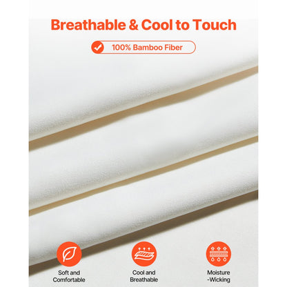 SYSH-BS01Q - 4-Piece Bamboo Queen Sheet Set, 16" Deep Pockets