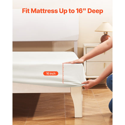 SYSH-BS01Q - 4-Piece Bamboo Queen Sheet Set, 16" Deep Pockets