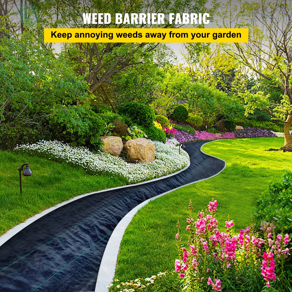 010342972568 - 250x6 ft Heavy-Duty Woven Weed Barrier Fabric