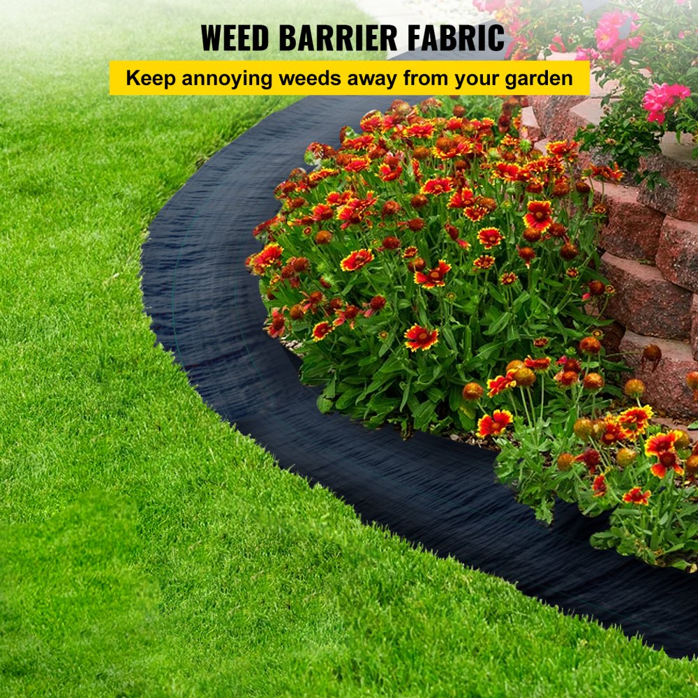 010885878485 - 6x300ft Durable Weed Barrier Fabric for Effective Plant Protection