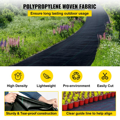 010885878485 - 6x300ft Durable Weed Barrier Fabric for Effective Plant Protection