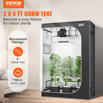 VVZZZP2000D - 48'' Grow Tent with Durable 2000D Fabric & Observation Window