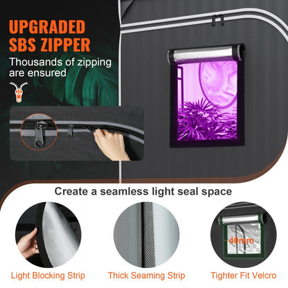 VVZZZP2000D - 48'' Grow Tent with Durable 2000D Fabric & Observation Window