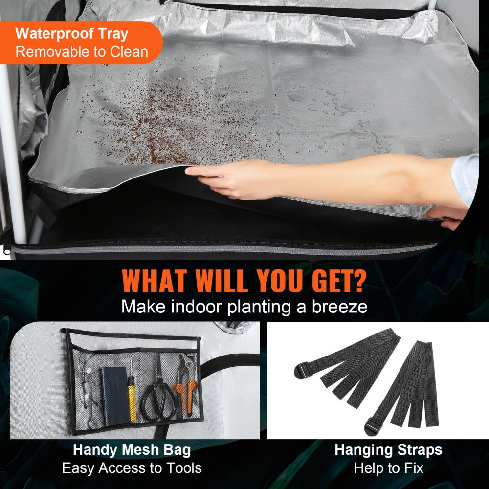 VVZZZP2000D - 48'' Grow Tent with Durable 2000D Fabric & Observation Window