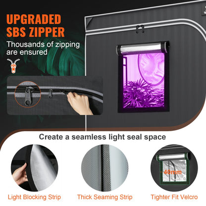 VVZZZP2000D2 - 5x5 Mylar Hydroponic Grow Tent with 2000D Durability