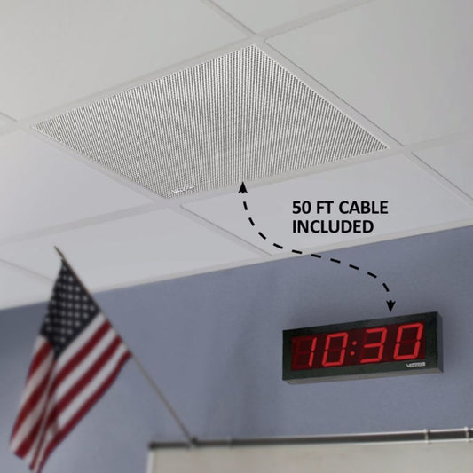 VIP-4122-D44-IC - 2' x 2' Ceiling Speaker & Digital Clock Kit