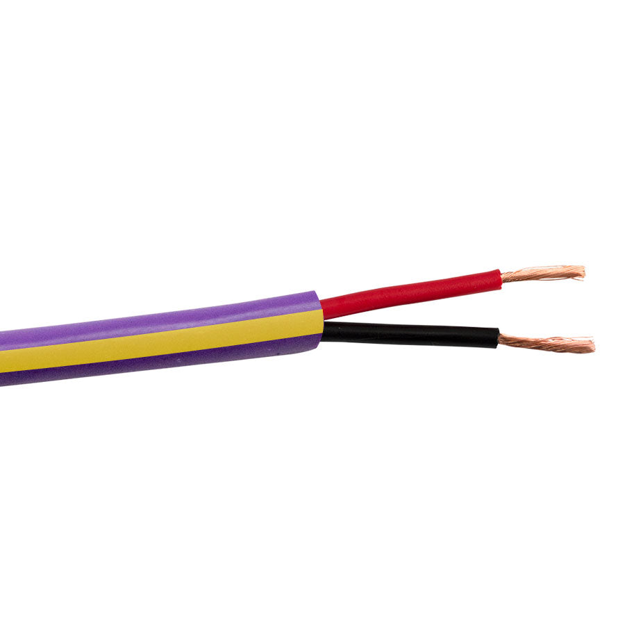 VANTAGE-16/2 2C/16 AWG 65 STRAND VANTAGE CONTROL CABLE, RATED 600v, PVC JKT- PURPLE w/YELLOW STRIPE – 1000 FT SPOOL