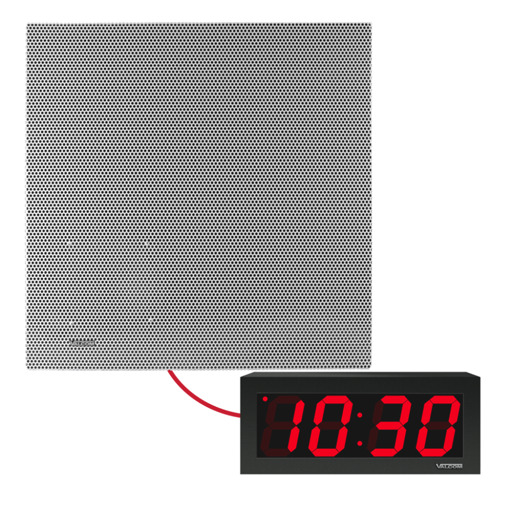 VIP-4122-D44-IC - 2' x 2' Ceiling Speaker & Digital Clock Kit