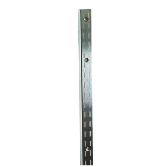 96" Heavy Weight Double Slot w/ 1/2" Slots on 1" Centers - Chrome  Econoco SS22/96-C (Pack of 10)