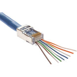 Vertical Cable 011-019/EZF-100 Cat5E RJ45 Shielded Feed Through Plug (Pack of 100)