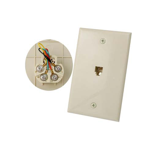 Vertical Cable 028-045/4C/IV RJ11 4C Flush Mount Wall Plate Ivory (Pack of 25)