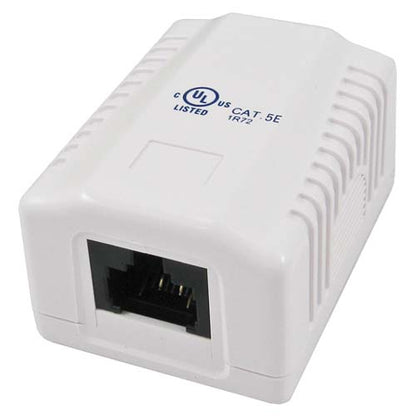 Vertical Cable 038-352WH 1-Port Surface Mount Box with CAT5E Jack White (Pack of 50)