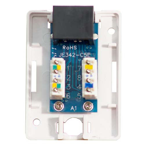Vertical Cable 038-352WH 1-Port Surface Mount Box with CAT5E Jack White (Pack of 50)