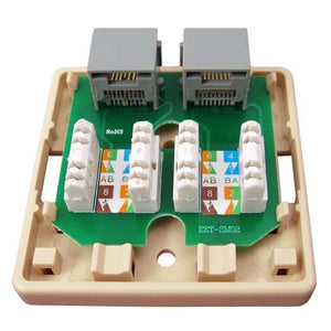 Vertical Cable 038-354IV 2-Port Surface Mount Box with CAT5E Jack Ivory (Pack of 50)