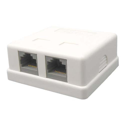 Vertical Cable 038-355WH 2-Port Surface Mount Box with CAT5E Jack White (Pack of 50)