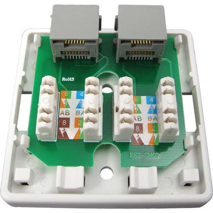 Vertical Cable 038-355WH 2-Port Surface Mount Box with CAT5E Jack White (Pack of 50)