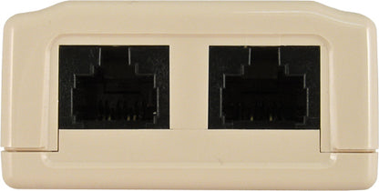 Vertical Cable 038-358IV 2-Port Surface Mount Box with CAT6 Jack Ivory (Pack of 50)