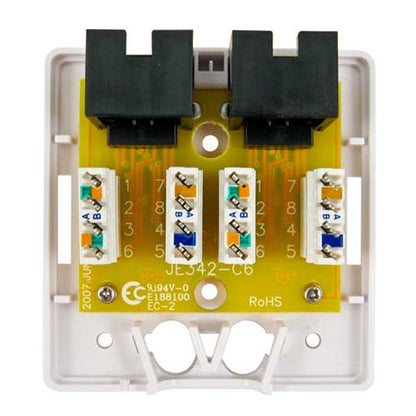 Vertical Cable 038-359WH 2-Port Surface Mount Box with CAT6 Jack White (Pack of 50)