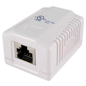 Vertical Cable 038-C6A/1P/WH 1-Port Surface Mount Box Shielded CAT6A Jack White (Pack of 50)