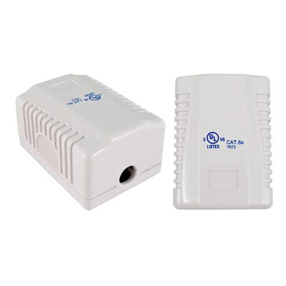 Vertical Cable 038-C6A/1P/WH 1-Port Surface Mount Box Shielded CAT6A Jack White (Pack of 50)