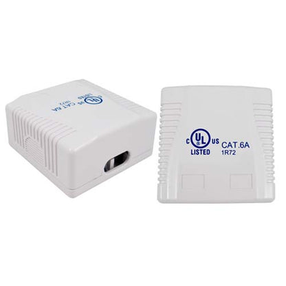 Vertical Cable 038-C6A/2P/WH 2-Port Surface Mount Box Shielded CAT6A Jack White (Pack of 50)