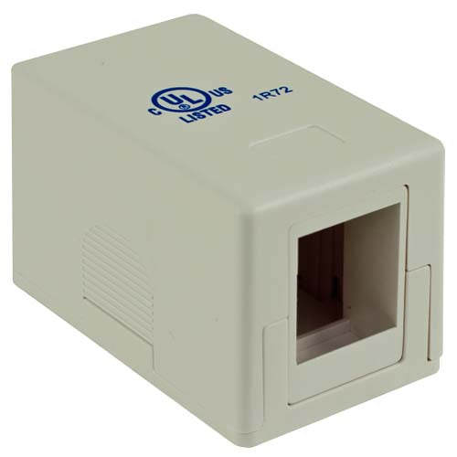 Vertical Cable 039-356AL 1-Port Surface Mount Box No Jack Almond (Pack of 50)