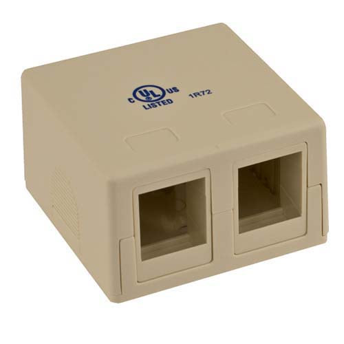 Vertical Cable 039-360IV 2 Port Surface Mount Box No Jack Ivory (Pack of 50)