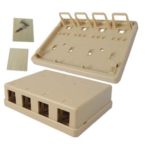 Vertical Cable 039-362IV 4-Port Surface Mount Box No Jack Ivory (Pack of 50)