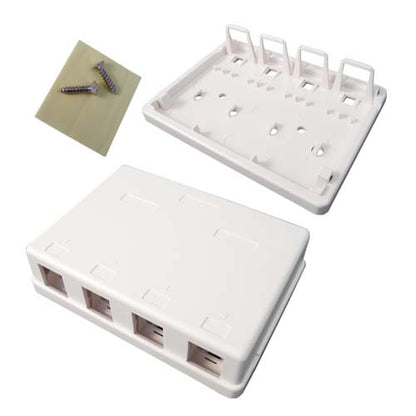 Vertical Cable 039-362WH 4-Port Surface Mount Box No Jack White (Pack of 50)