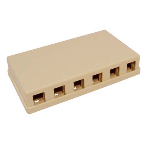 Vertical Cable 039-364IV 6-Port Surface Mount Box No Jack Ivory (Pack of 50)