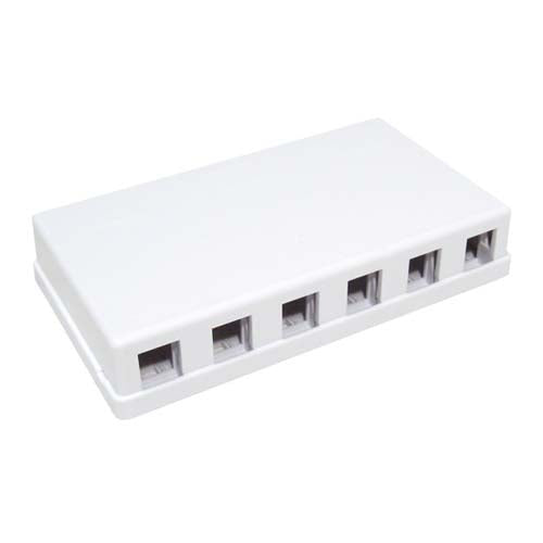 Vertical Cable 039-365WH 6-Port Surface Mount Box No Jack White (Pack of 50)