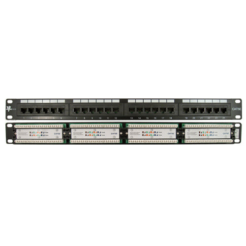 Vertical Cable 041-372/24 CAT5E 24 Port 19" Horizontal Rackmount 1U Patch Panel