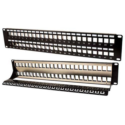 Vertical Cable 043-379/S/48/2U 48 Port Shielded Blank Patch Panel w/Ground Cable Black
